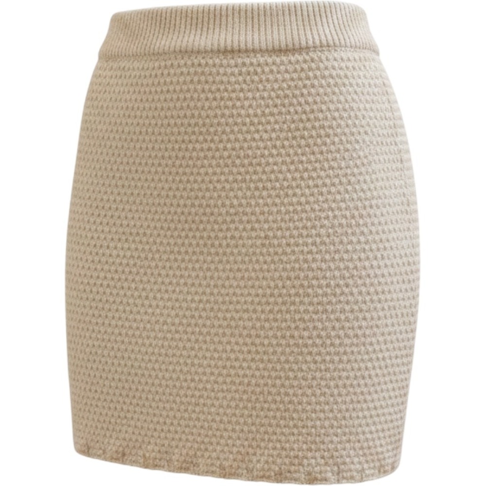Free People Cream Boucle Knit Mini Skirt Womens XS Textured Stretch - Picture 1 of 7